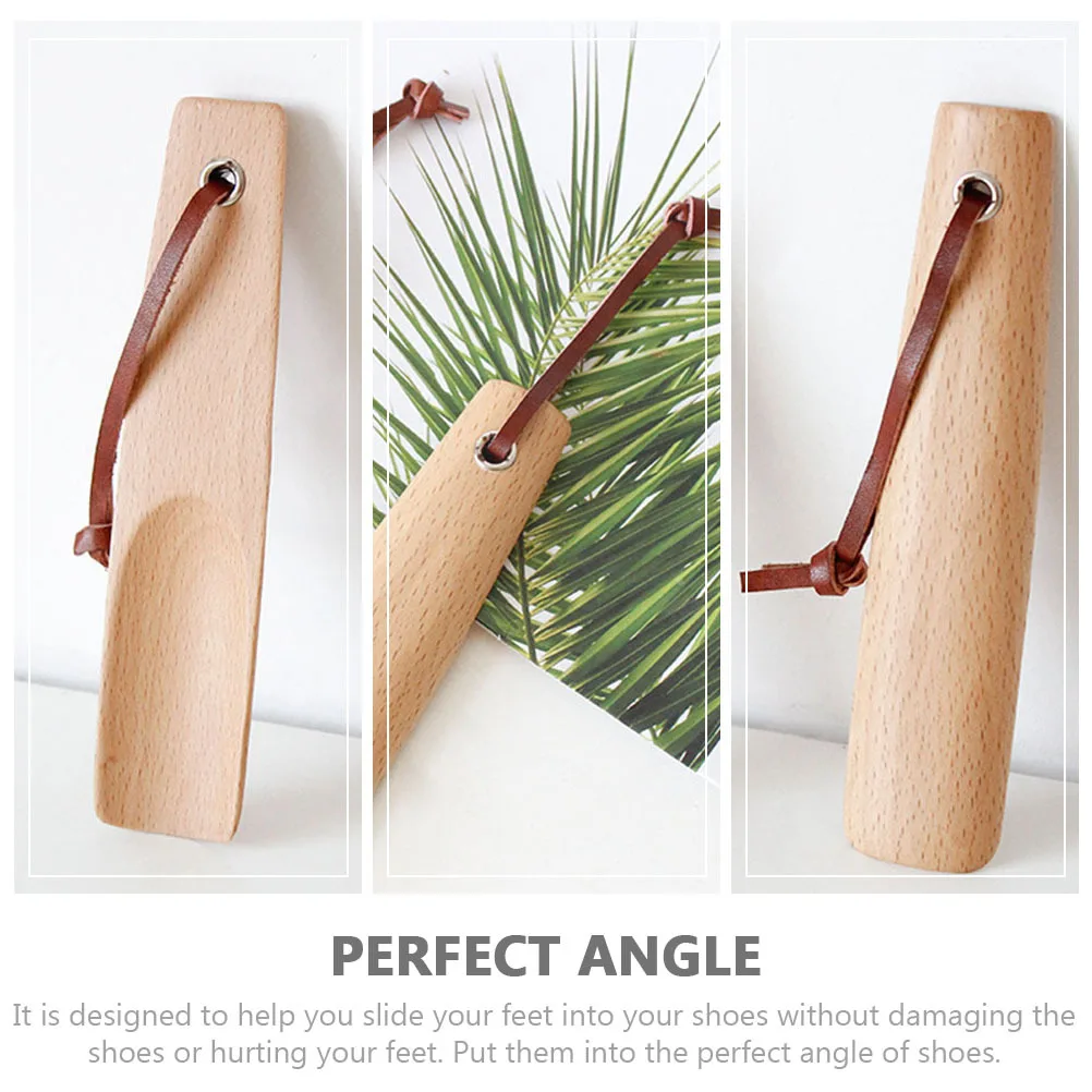 

Wooden Shoehorn Shoe Lifter Smooth Durable Design Comfortable Shoe Horn Tool For Home Use Shoes Wearing Accessory