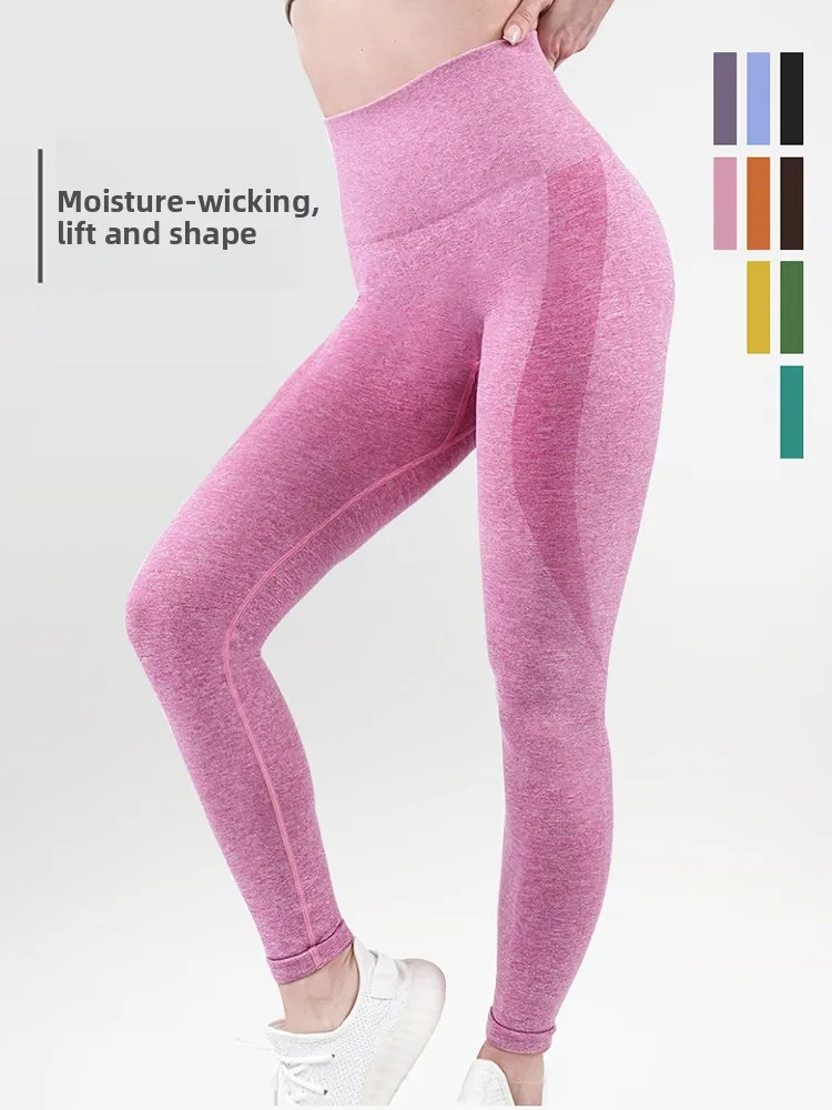 High-Waist a Fitn Yogahose Damen Lila Sportbekleidung Bauchkontrolle Leggings Lange Hose Gym Trainingsstrumpfhose