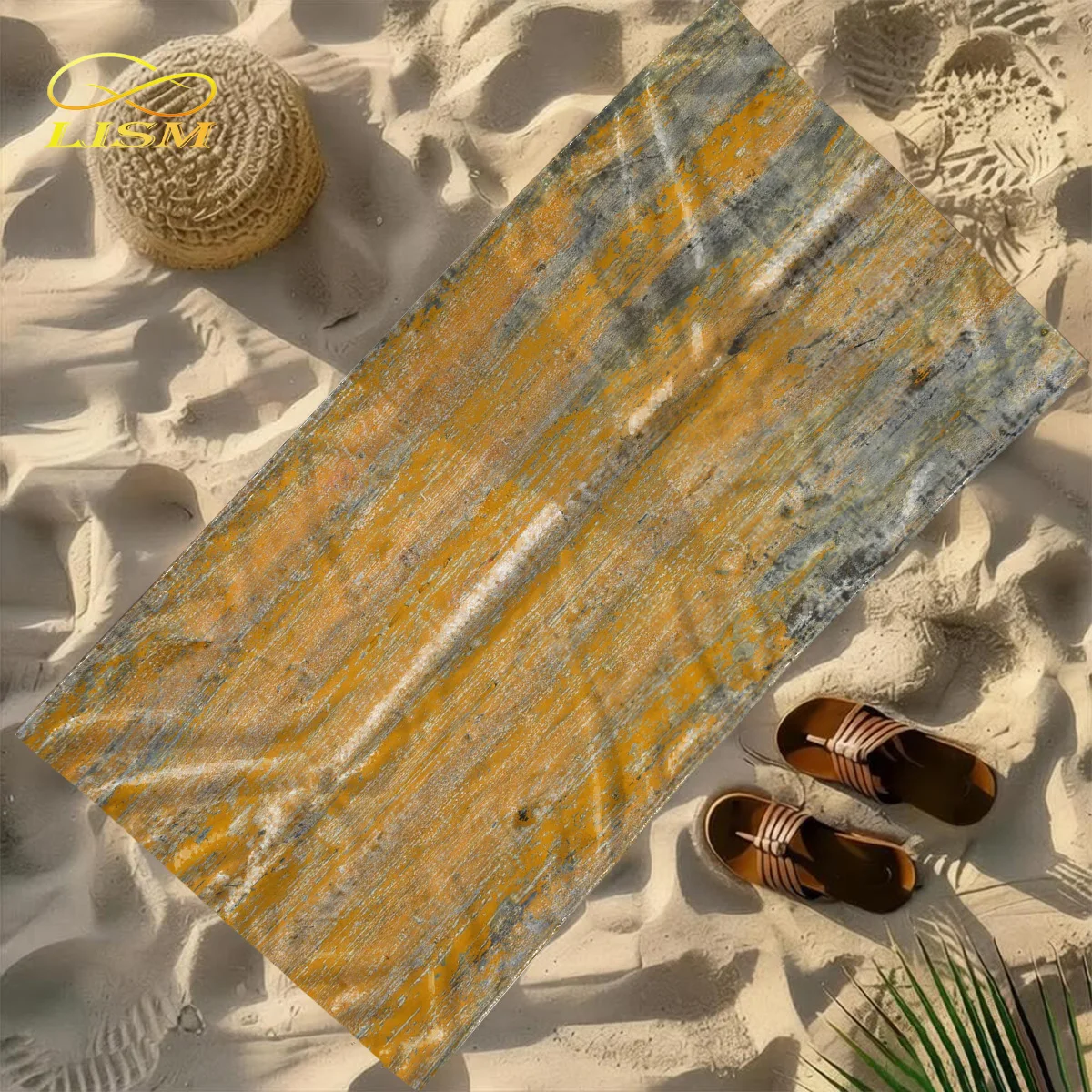 Picture 3: 1pc Brown Abstract Towel-Oversized, Absorbent Microfiber, Quick Dry, Ideal for Travel, Swimming, Surfing Bath Towel