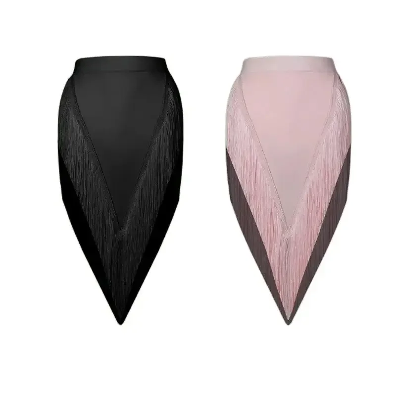 أزياء الرقص اللاتينية مهدب تنورة المرأة مثلث شرابات التنانير مثير تشاتشا سامبا اللاتينية ملابس الرقص التنانير التدريب