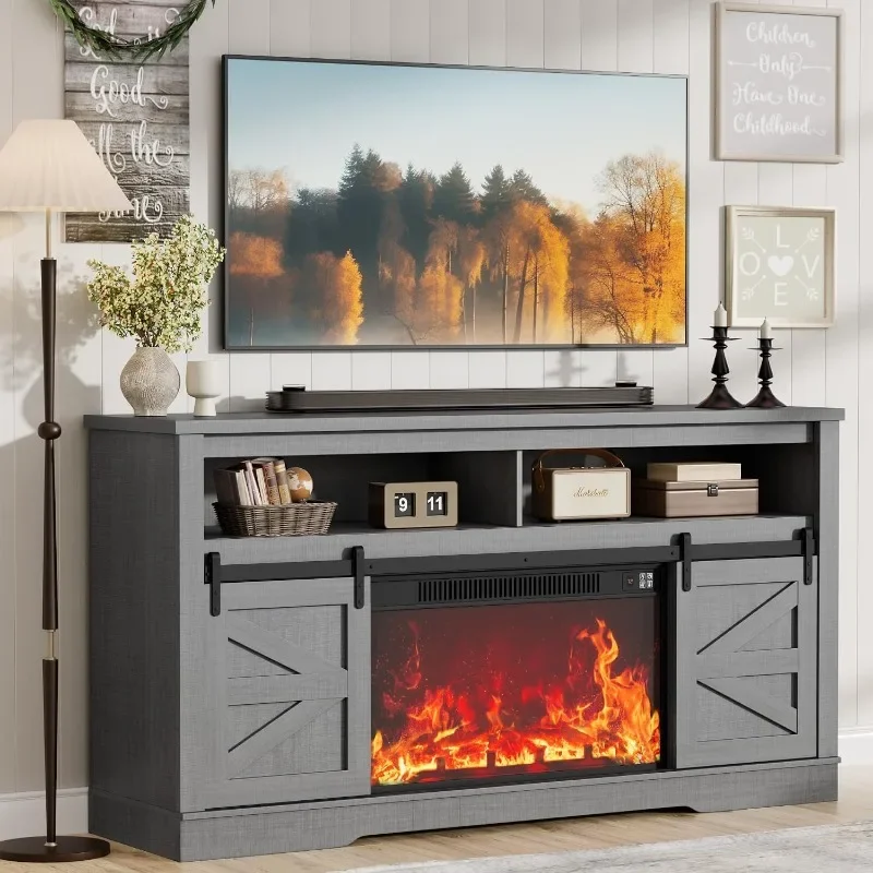 JUMMICO TV Stand for 65+ Inch TV Entertainment Center with Storage Cabinet and Adjustable Shelves Media Console with Sliding