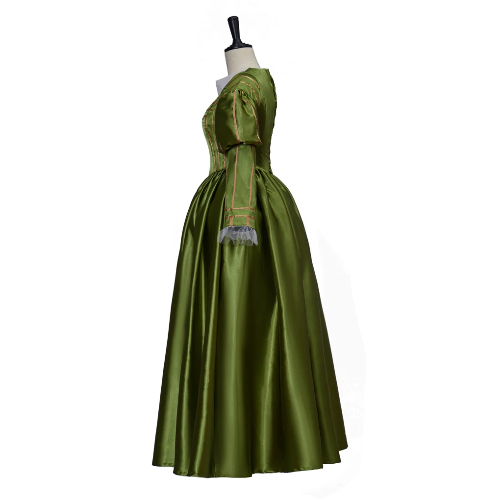 Medieval Victorian Dress Cosplay Queen Anne Boleyn Green Renaissance Faire Tudor Court Cosplay Costume Dress
