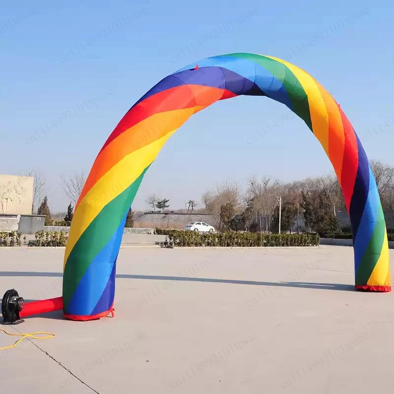 6M Inflatable Arched Wind Door Rainbow Arched Opening Wedding Celebration Event Blower