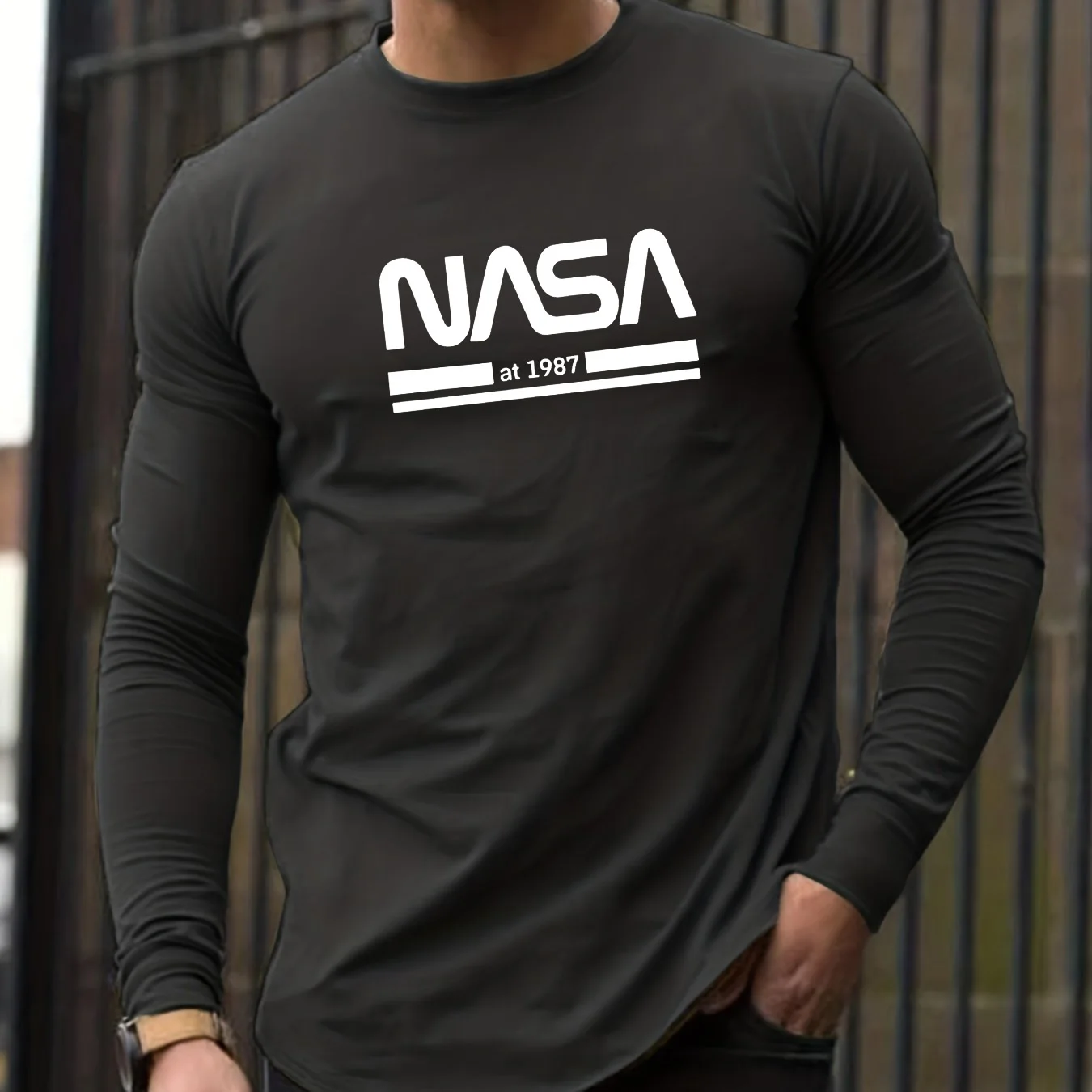 

Men's Spring and Autumn Loose Comfortable Casual Letter Printed Round Neck Long Sleeve T-shirt Oversized Y2K Streetwear