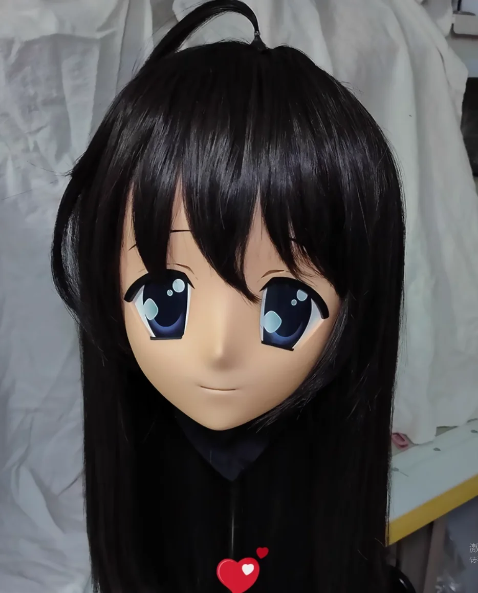 

(GLb372)Customize Character Female Girl Resin Half Head Crossdress Cosplay Japanese Anime Role Kigurumi Mask With Eyes And Wig