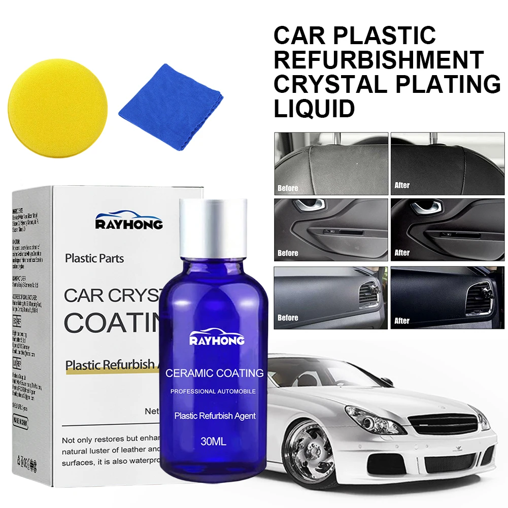30ml Car Ceramic Coating with Sponge Plastic Parts Crystal Coating Plastic Refurbishment Ceramic Coating Ceramic Coating Agent
