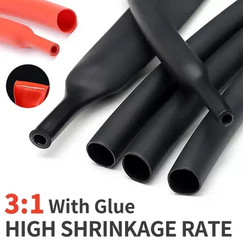 10/50 meters 3:1 Heat Shrink Tube Polyolefin Shrinking Various Heat Shrink Tube Wire Cable Sheathing Tubing with Glue