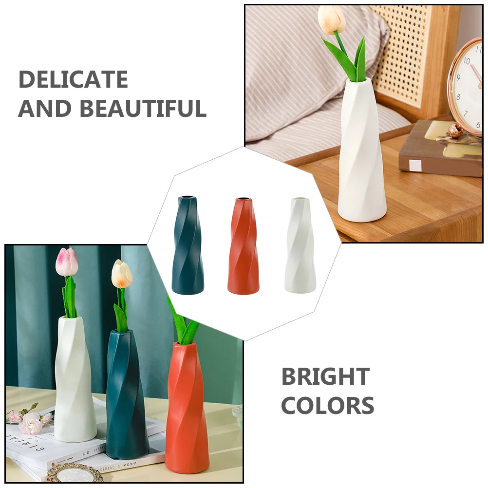 

3Pcs European Style Plastic Vase Creative Flower Holder Home Decor Adornment Cabinet Decoration Plastic Vase