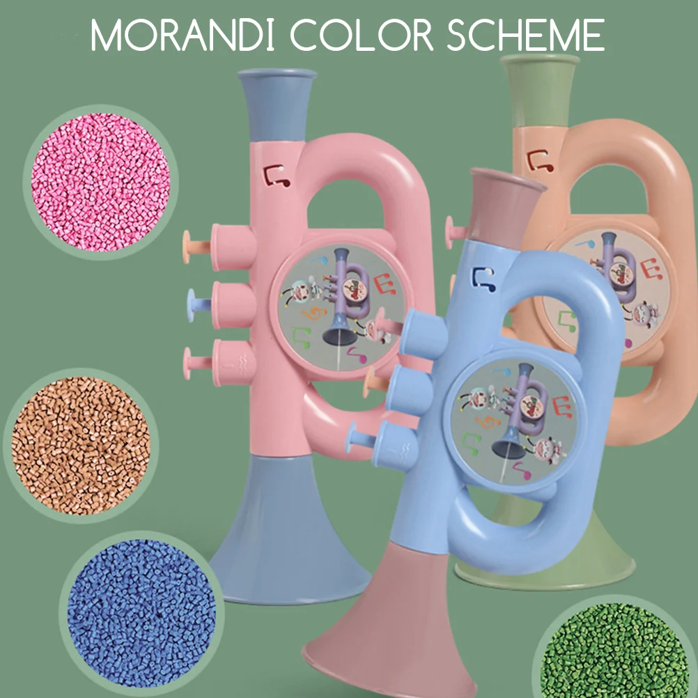 3 個子供用トランペット音楽学習楽器カラフルな安全なプラスチック教育用吹奏楽器子供の創造性のため