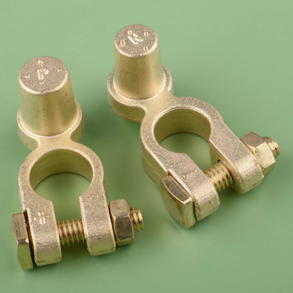 

1 Pair Brass Universal Car Battery Terminal Connector Top Post Positive Negative New Fit for SAE To JIS