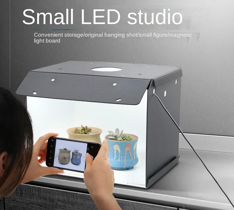 30cm Mini Studio Led Photo Light Softbox Photography Light Box Folding Small Fill Light Set Miniature Simple