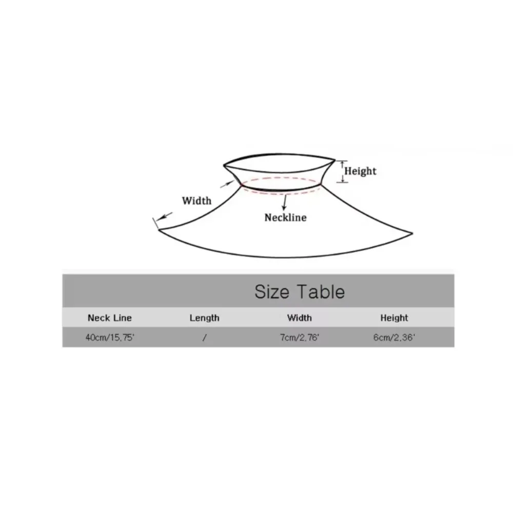 Victorian Ruffle Women Fake Collar Adjust Size Lace-Up False Collar Elizabethan Collar for Lady Girl