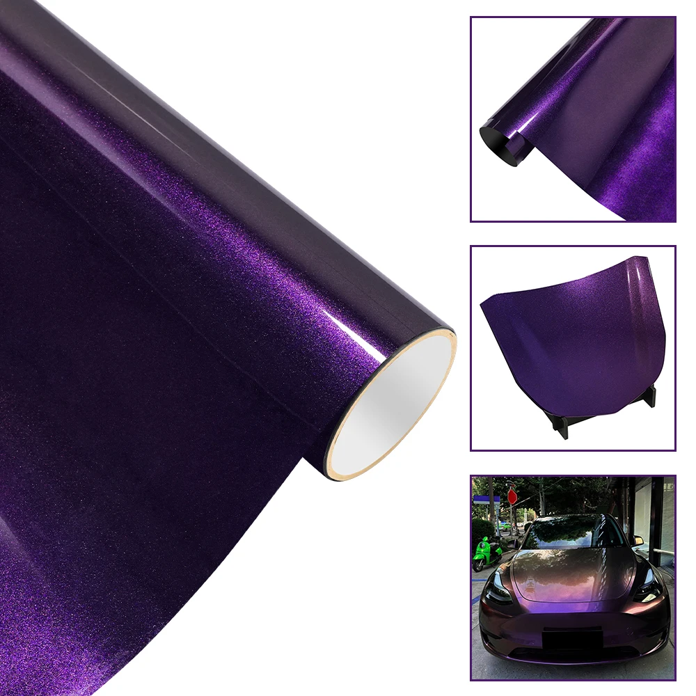 

Diamond Purple&Gold Vinyl Car Wrap Self Adhesive DIY Styling Color Change Stickers Cover For Motorcycle Cars SUV Truck Wrapping