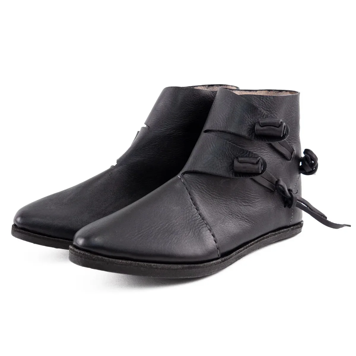 Renaissance Medieval Retro Royal Men's Shoes Medieval Imitation Leather Polish Aristocratic Renaissance Cosplay Bandage Boots