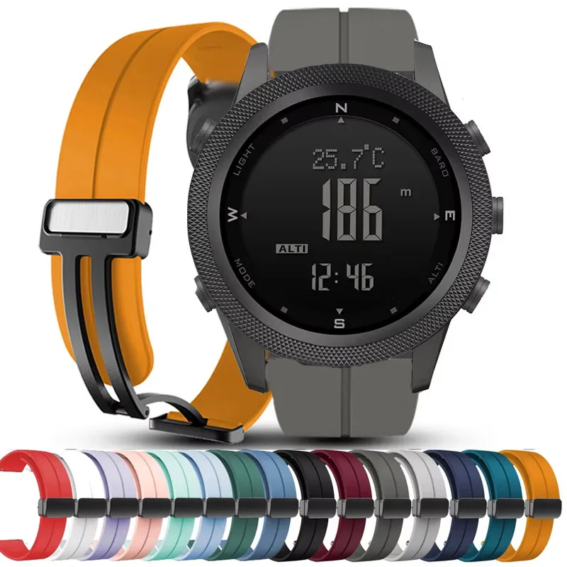 Sport-Silikonarmband für NORTH EDGE APACHE-46 Smartwatch, Smartwatch-Armband mit magnetischer Schnalle, 22 mm, für APACHE 46 Zubehör