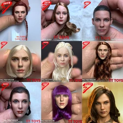 TTTOYS 1/6 Female Van Dyne Evangeline Lilly Scarlett Johansson Princess Leia Melissa Benoist Head Carved for 12'' Action Figure