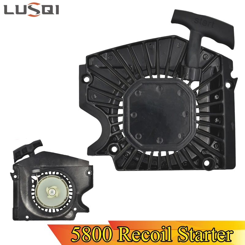 Lusqi Recoil Starter Motosserra Motor a Gasolina Acionador de Partida Apto Maestro 5800 Peças a Gasolina Motor de Arranque Parte Reparo