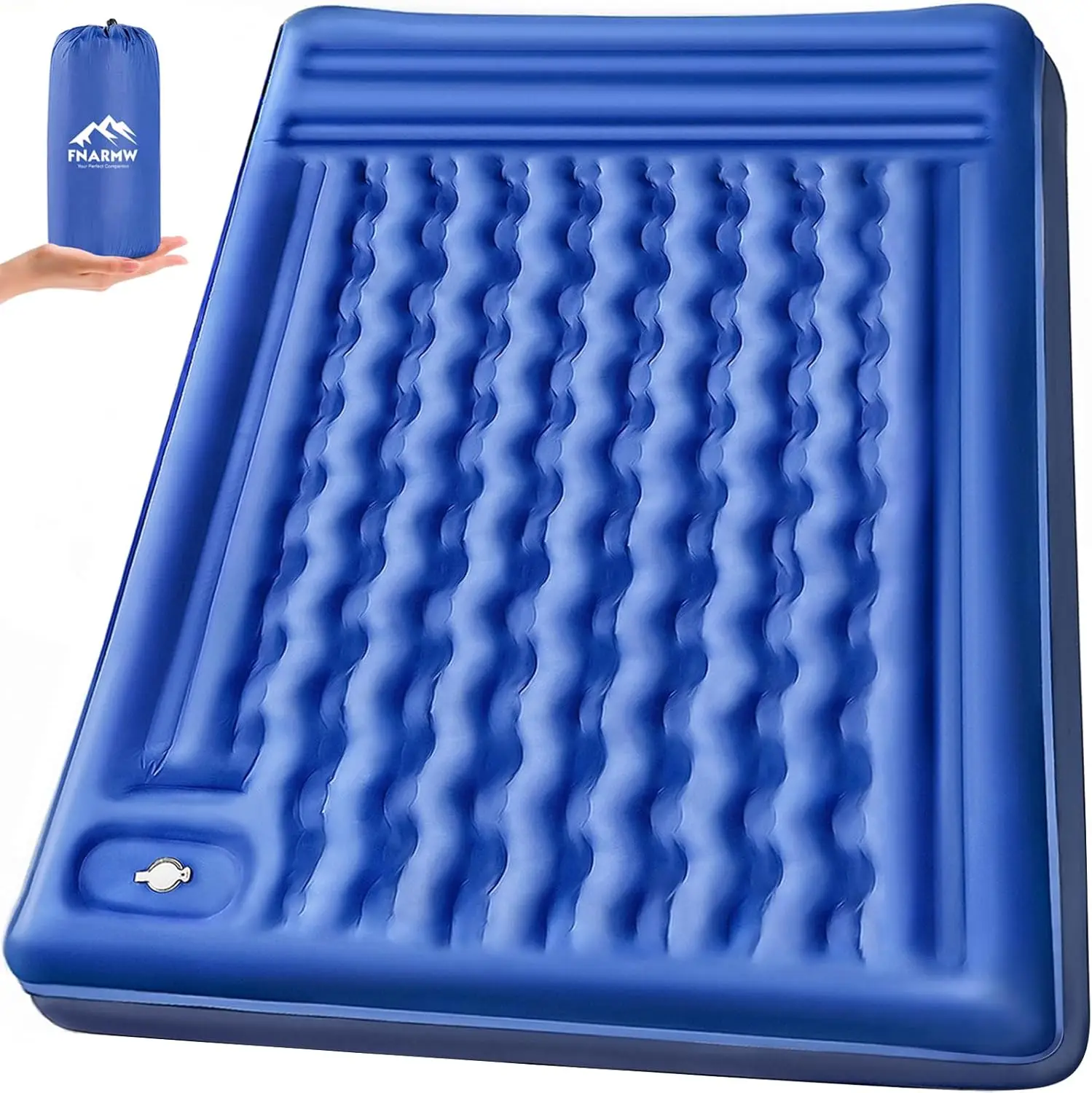 

Double Sleeping Pad Camping,Self Inflating 6'' Extra-Thick 2 Person Pillow Built-in Foot Pump Waterproof Inflatable Sleeping Mat