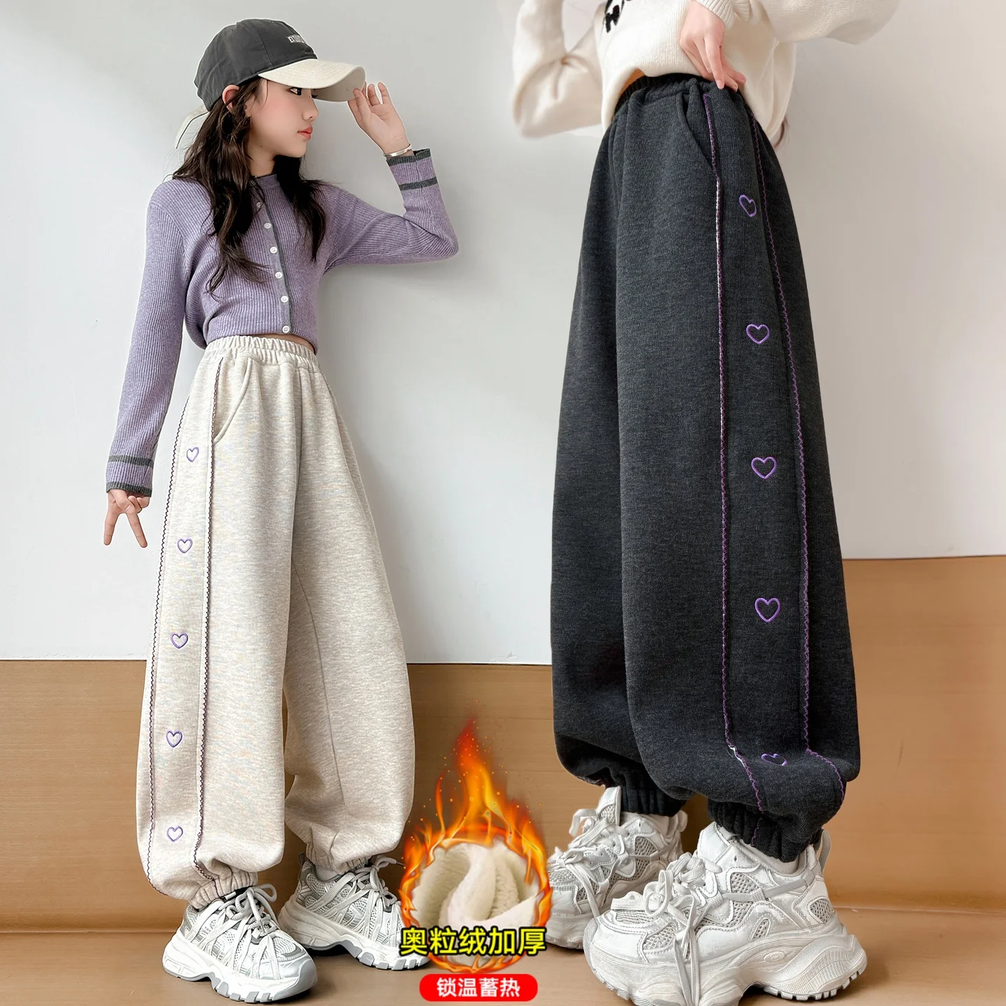 

Fashion New Kids Sweatpants Girls Casual Fashion Joggers Trousers 120-170 Autumn Kids High Quality Cotton Loose Soft Pants 4-14Y