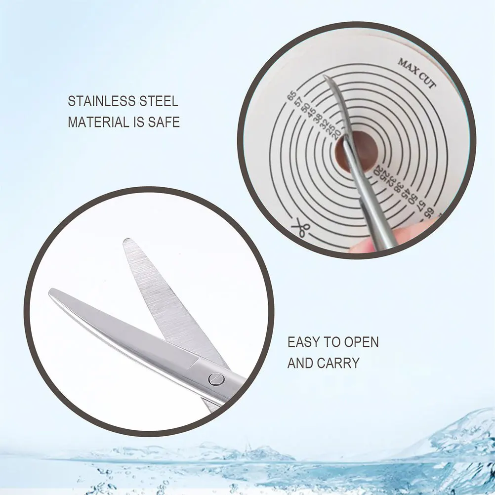 2 قطعة مقص فغر القولون طرف حاد الفولاذ المقاوم للصدأ غير قابل للصدأ مقص دائم قطع أكياس شكل دائري #1