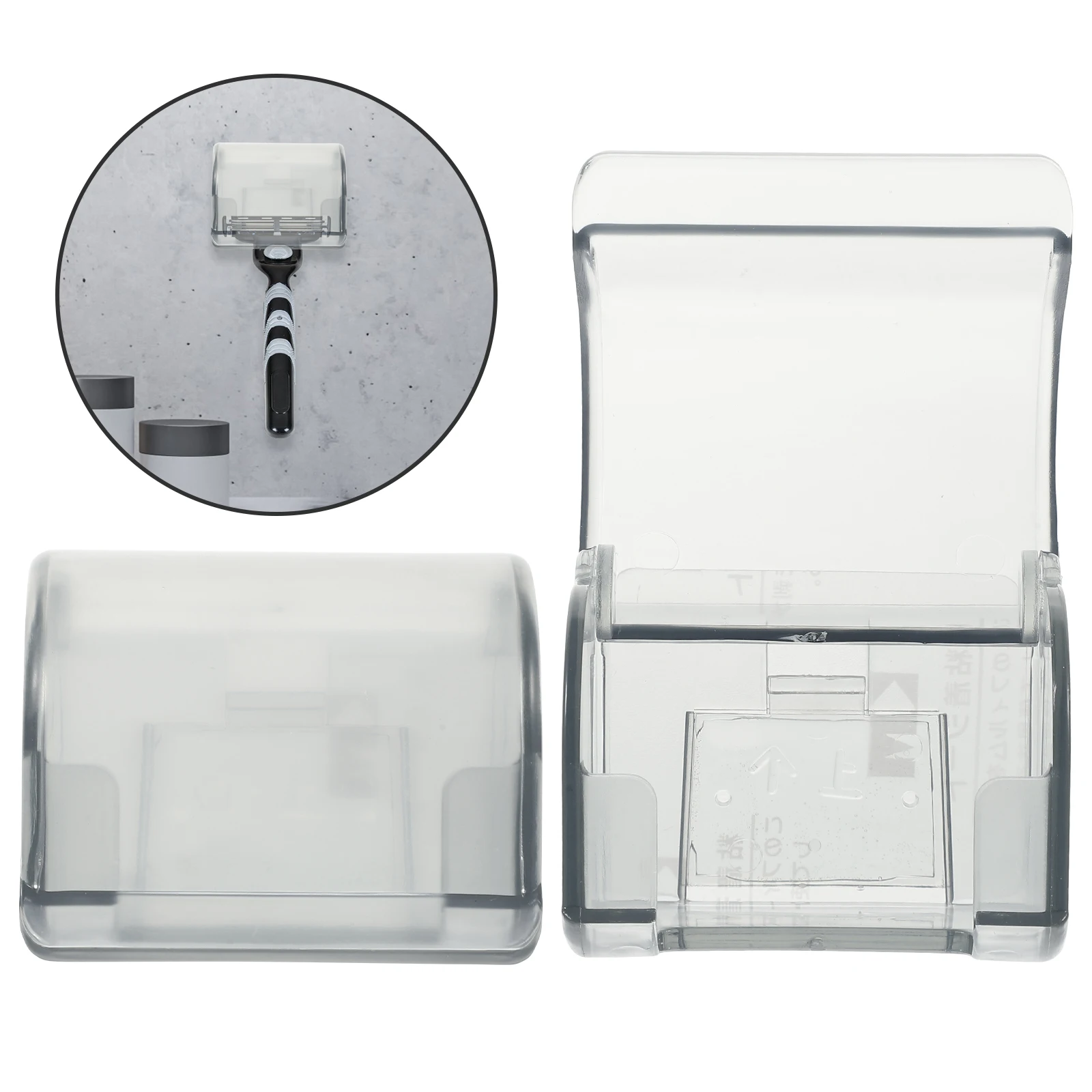 

2pcs Razor Holder Wall Mount Bathroom Shaver Hanger No Drill Easy Install Strong Load-Bearing Detachable Anti-Fall Smooth