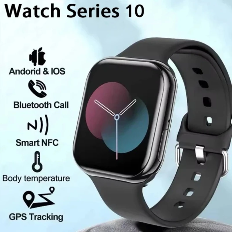 НОВЫЕ Смарт-часы Watch 10, мужские часы с температурой тела, BT-вызов, NFC, всегда на дисплеи, GPS, спортивные часы, женские умные часы для Apple Android