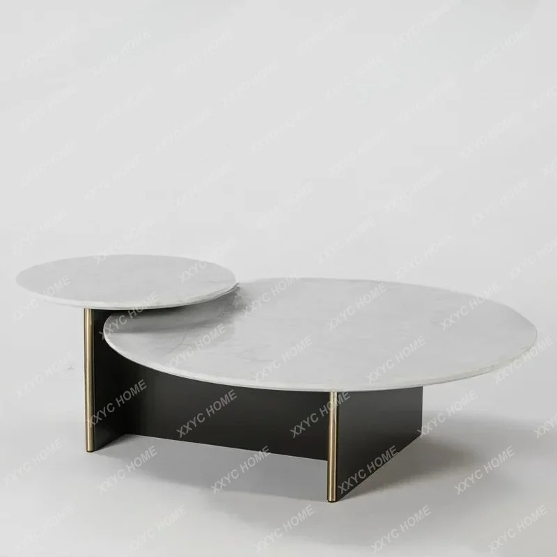 AA designer marble high and low coffee table living room creative combination tea table round coffee table