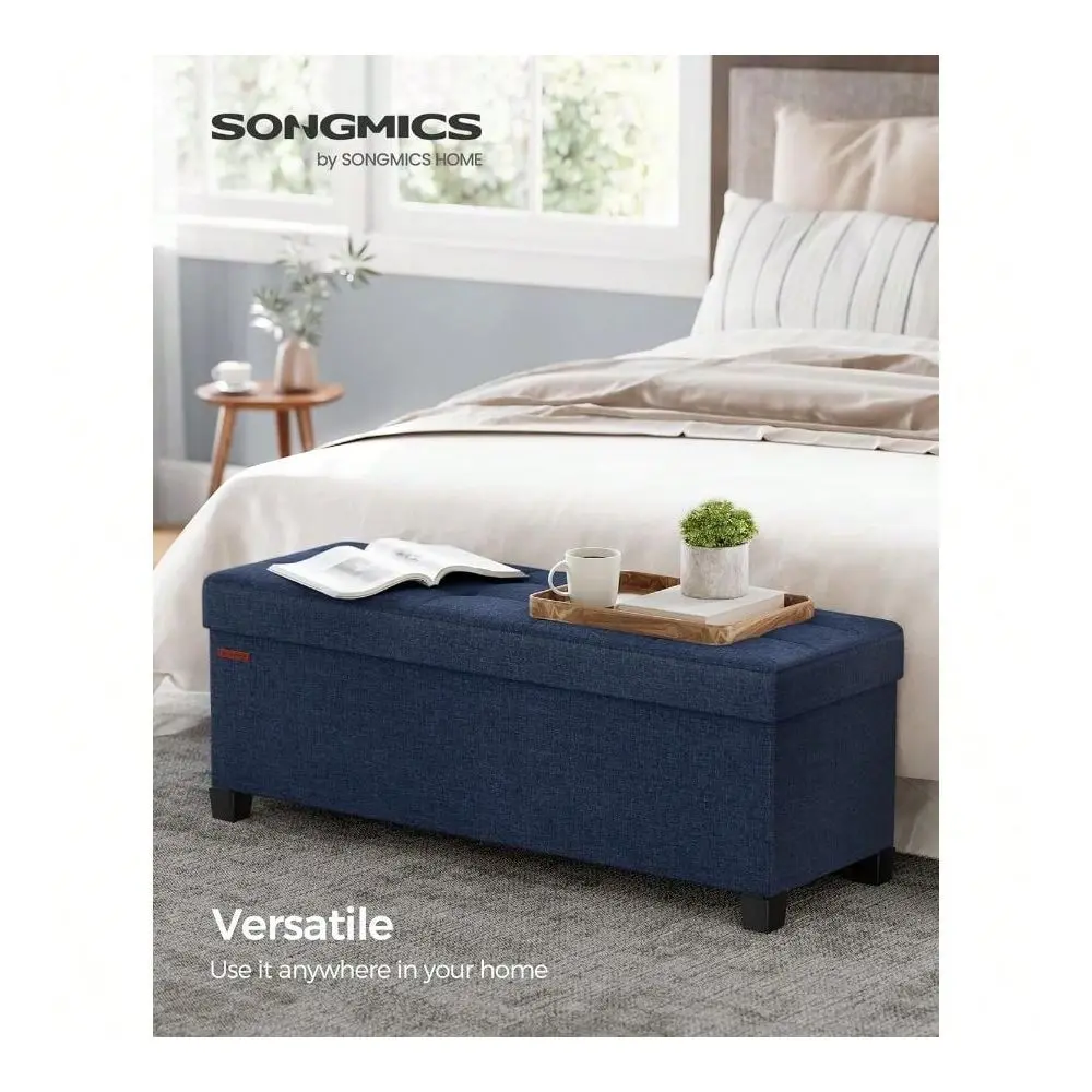 

Storage Ottoman, Folding Storage Bench, Ottoman With Storage, Storage Ottoman Bench, For Living Room, Bedroom, 15 X 43.3 X 15.7