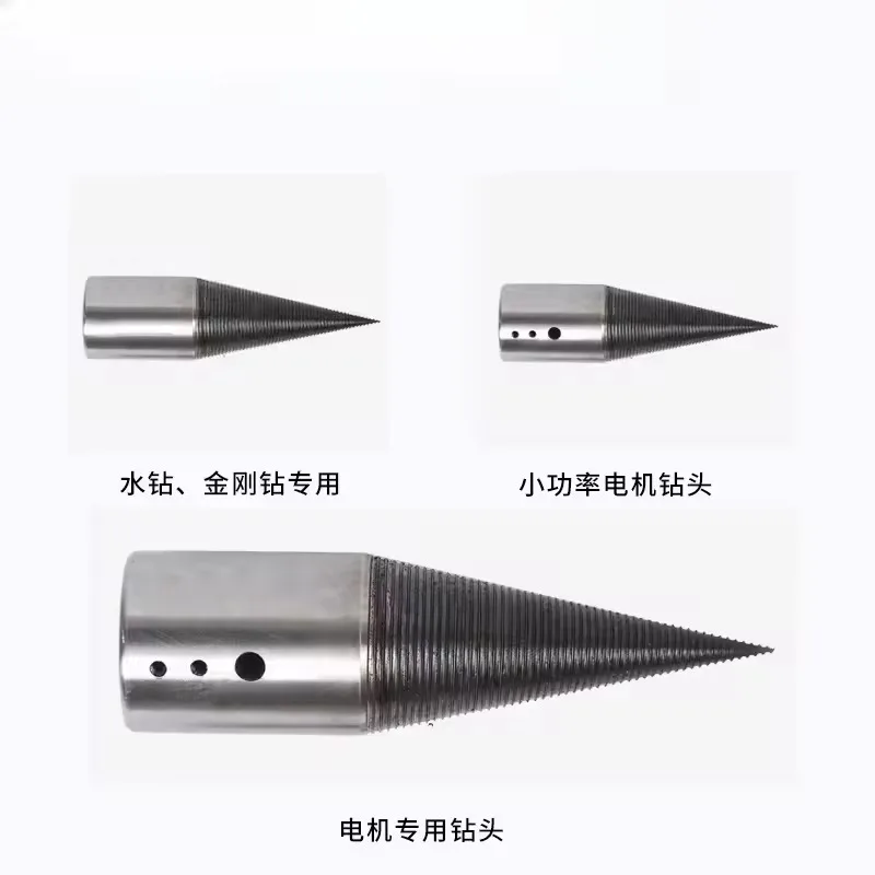 Cortadora de leña de cono dividido, broca de diamante para cortar leña, cortadora de leña de motor de alta resistencia