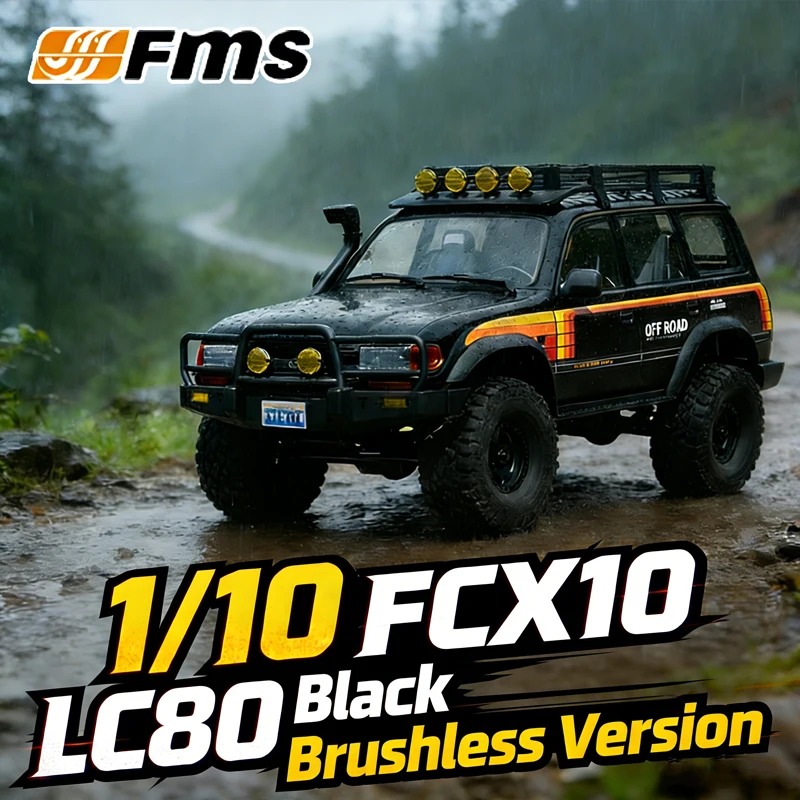 

Радиоуправляемый внедорожник FMS 1/10 FCX10 LC80 Retro Black Brushless Limited Edition, имитация, 4WD, для взрослых и подростков.
