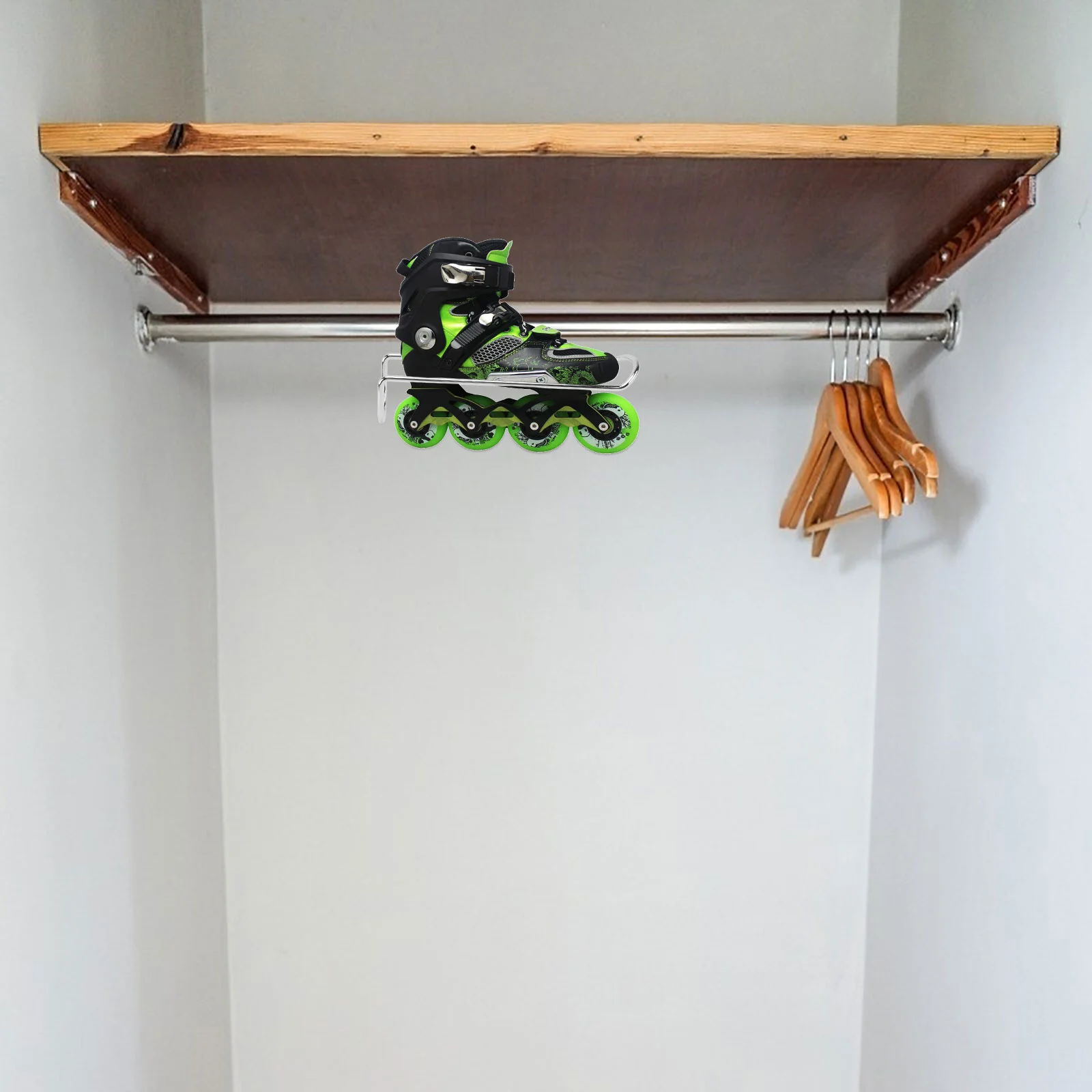 

1pc Stainless Steel Roller Skates Display Rack Heavy Duty Wall Mount Skate Hanger For Ice Skate Storage Organizer Bracket