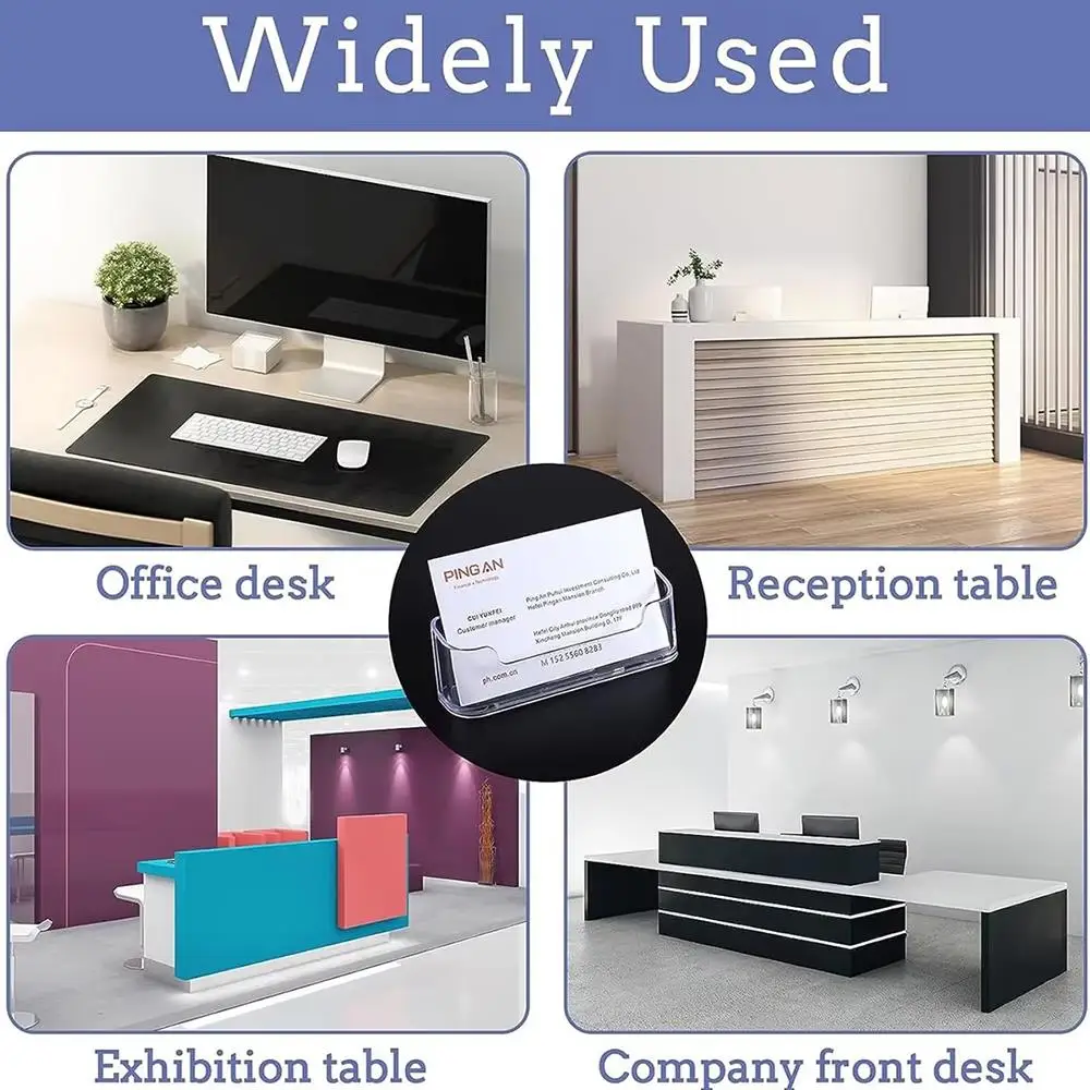 Acrylic Business Card Display Clear Desk Shelf Box Storage Stand Transparent Plastic Business Card Display Stand Business Style