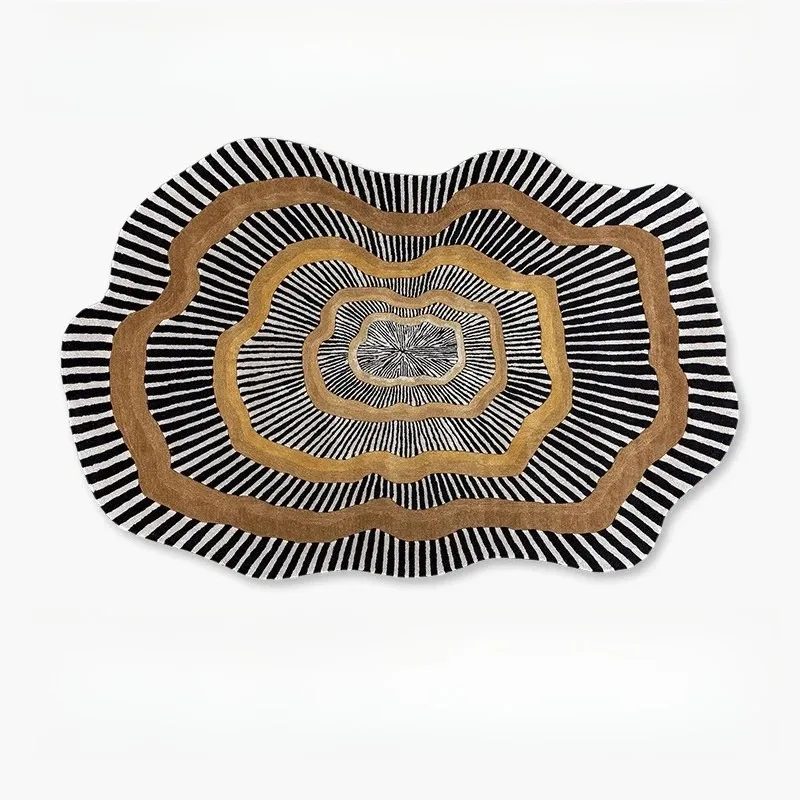 Non-slip Irregular Shape Plush Rug, Washable Soft Thick for Living Room Bedroom Decor