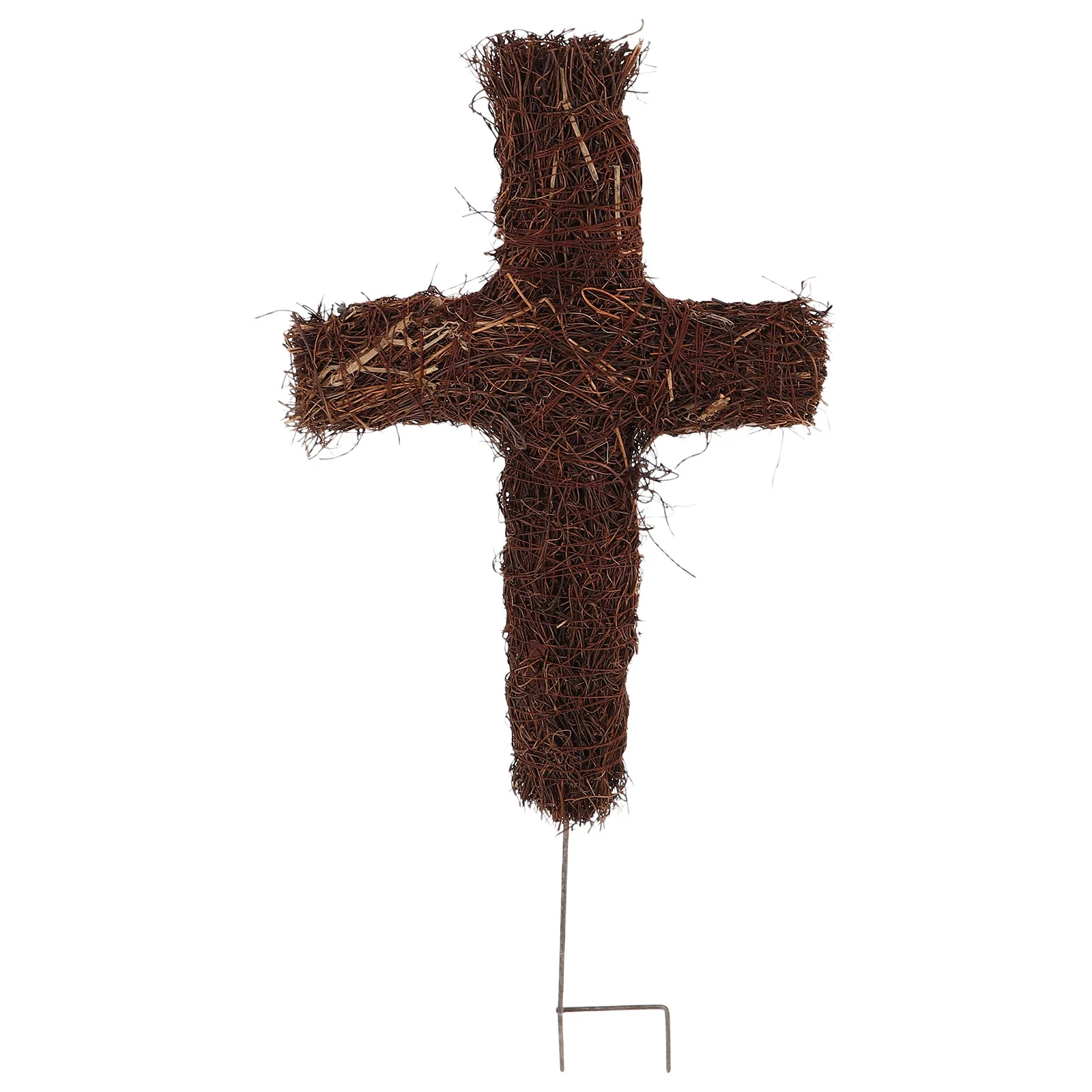 

Rattan Cross Stake - Natural Woven Cross Garden Stake for Outdoor Christmas Decor - DIY Grave Marker for Yard Patio Cemetery
