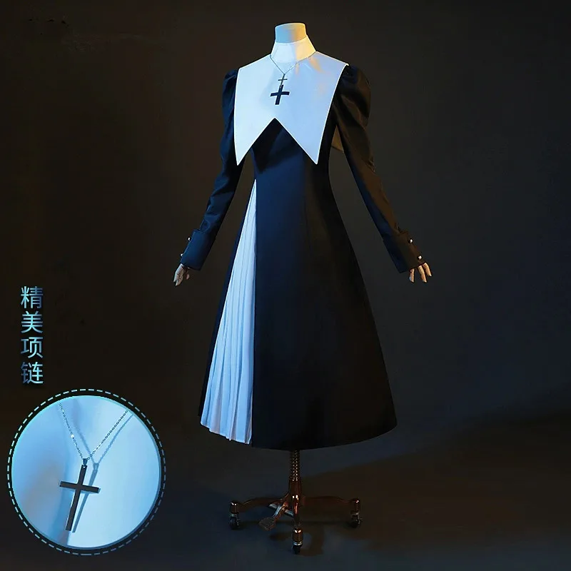 

Easter Cosplay Costume Priest Dressed as a Nun of The Virgin Mary Cos Anime Women Dress Halloween Party Suit Role Play Clothing