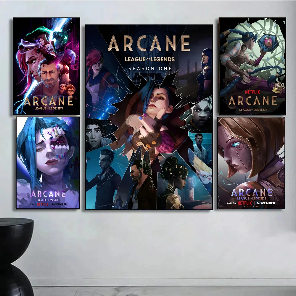 Arcane League Of Legends Poster Sticker Living Room Bedroom Cafe Decoration Painting