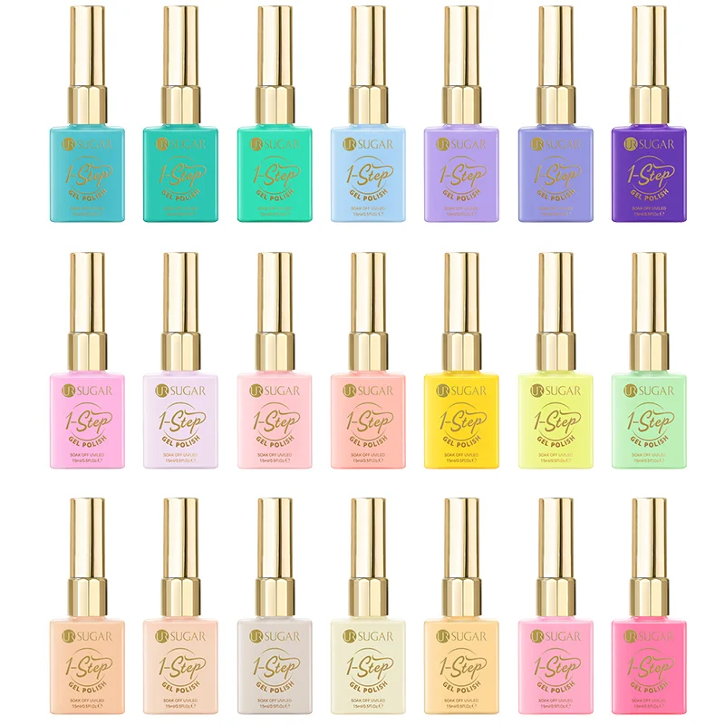 Esmalte de uñas en gel UR SUGAR 15ml 1-Step, color magnífico, se quita con remojo, gel semipermanente UV LED para todas las temporadas, sin necesidad de capa base ni capa superior.