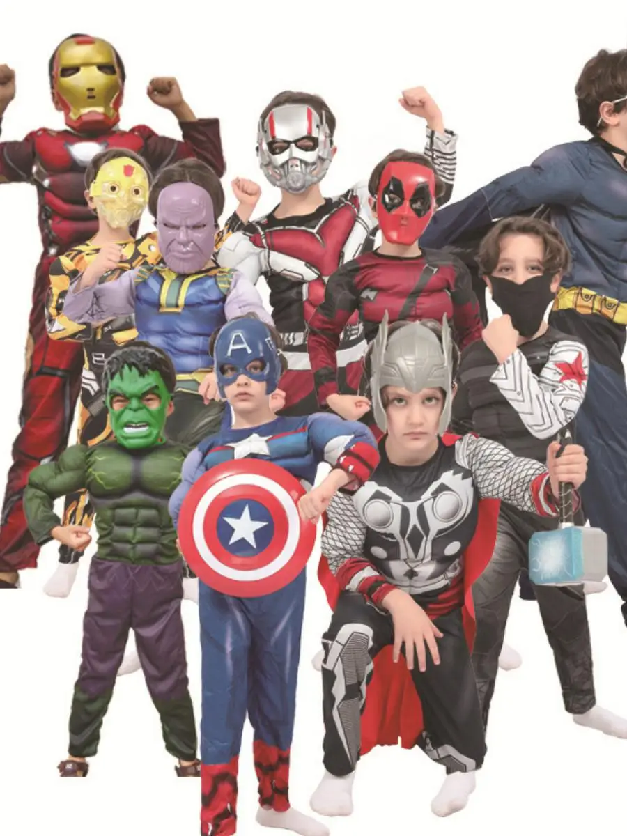 

New Ars Captain Cosplay loween Children's Costume Superhero Iron Man Polyester Traditional Stage Costume