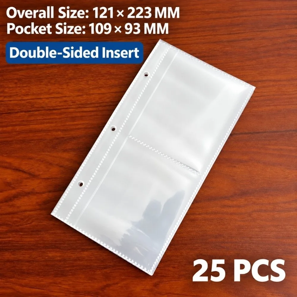 Dust Proof A6 Card Sleeves Double Sided Transparent Photo Pocket 3 Holes Binder Insert Fans Collecting