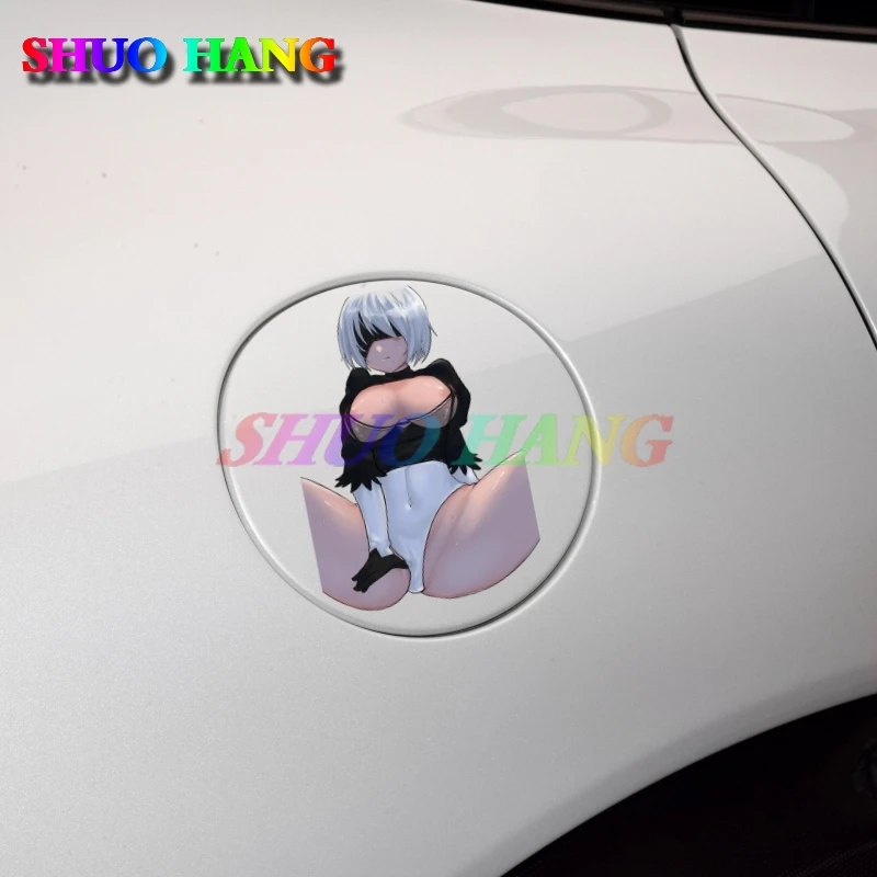 NieR Automata 2B Render Anime Sexy Girl Bumper Motorcycle Fashionable Decal Car Stickers JDM Car Accessories Cartoon Graphics