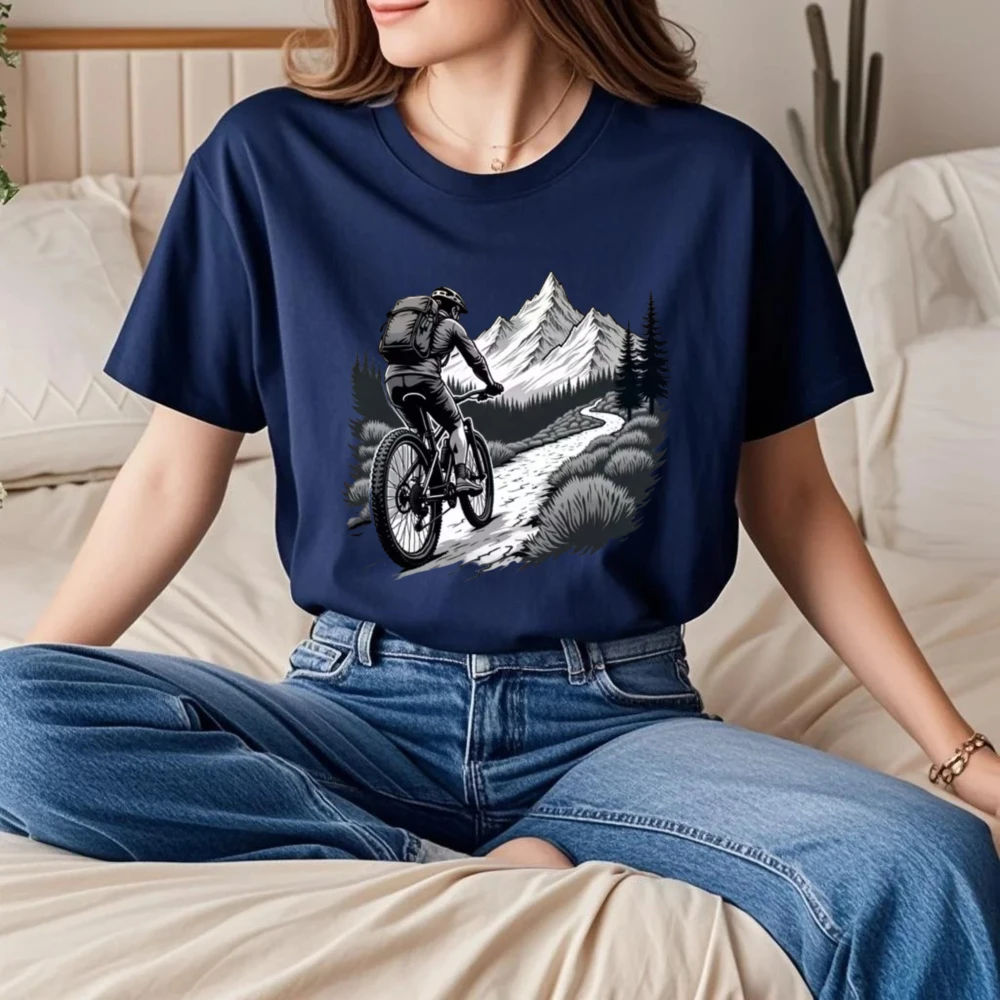 Women's Black Mountain Bike T- - Mountain Biking Cartoon review and price