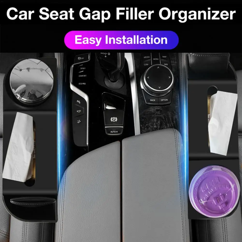 Save Space Sturdy Armrest Organizer Car Phone Tissue Cup Drink Holder Car Seat Gap Storage Box for Automobile