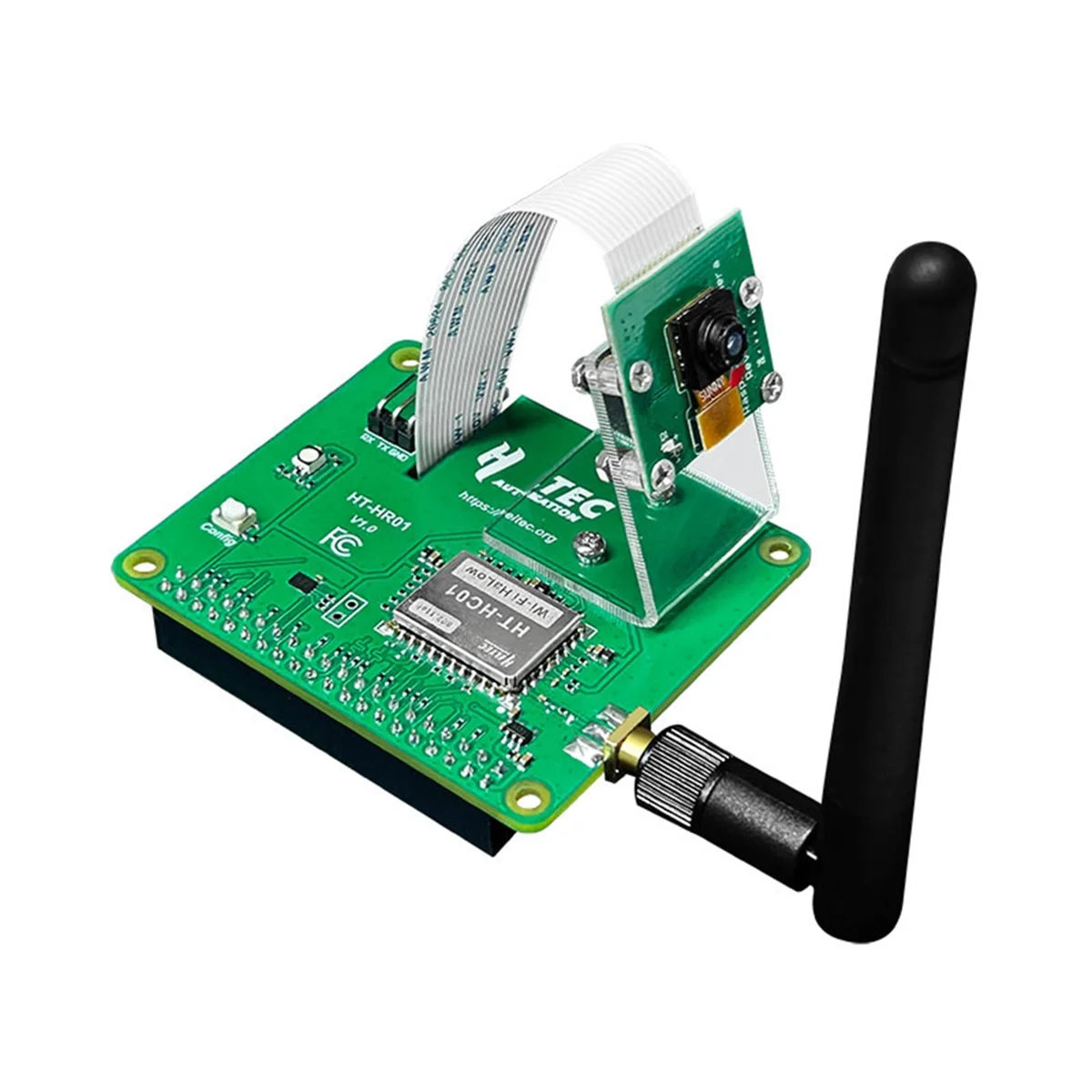 

FUFU HR01 WiFi HaLow Module Pi-CamLow for HAT 5MP Camera 2KM Range 32.5Mbps Mesh Networking
