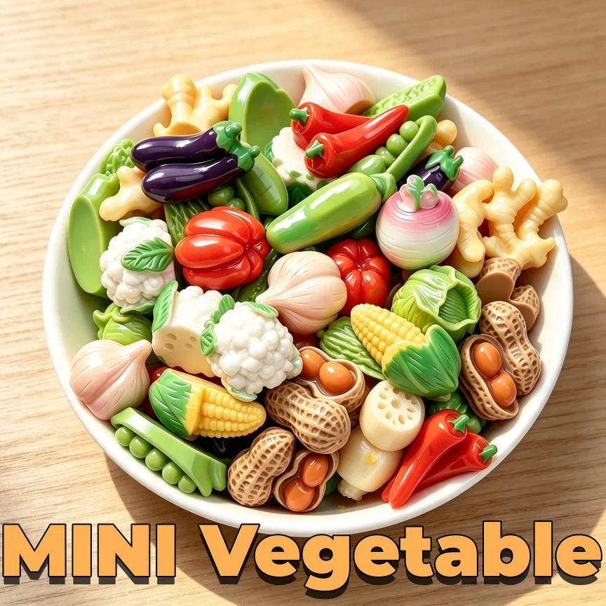 Miniature Vegetable-Themed Model Scenes Props & Accessories for Tabletop Decoration Unique Gift for Adults And Children