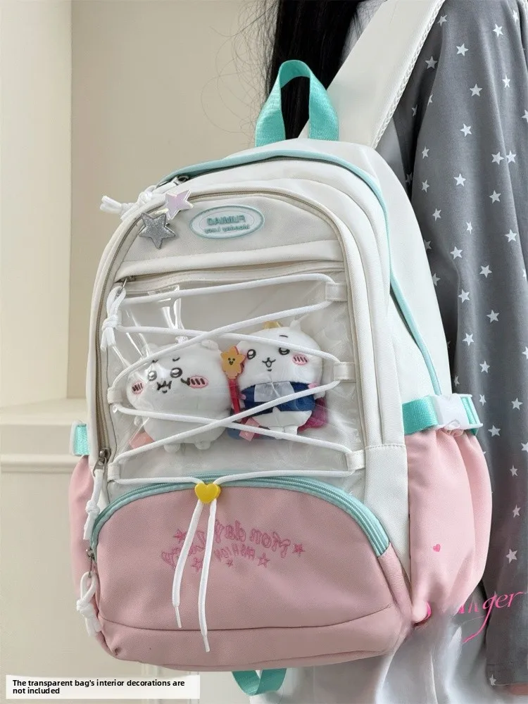 

High Capaci Bapa Color Colion Biji Pain High School Middle School Student Cute Girl Bapa Large Capaci Bookbag