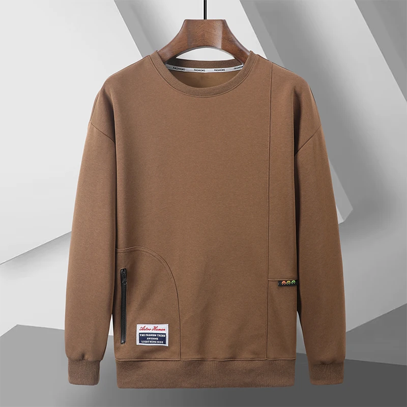 10XL 9XL 8XL Large Size Round Neck Sweater Men\'s Spring Autumn Models Plus Size Loose American Tide Boys Casual Men\'s Tops