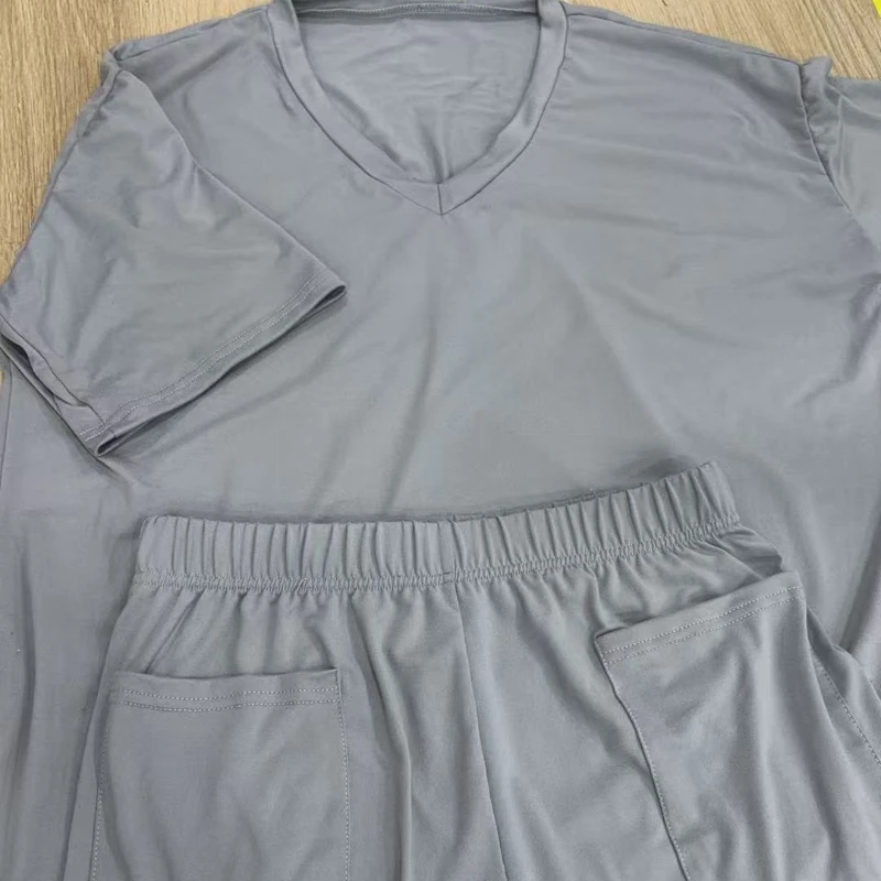 

2026 Summer Fashion Casual V-neck Solid Color Loose Women's Suit