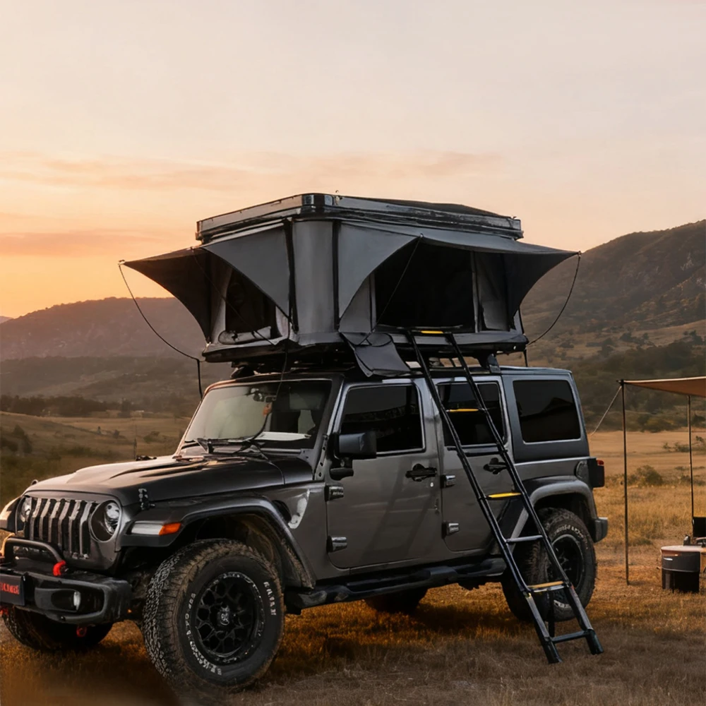 

Автомобильная палатка на крышу с жестким корпусом, быстрораскладывающаяся, с прямой опорой, для кемпинга, с жестким верхом