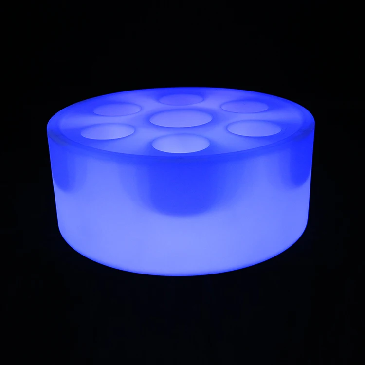 Round LED Bar Beer Wine Champagne Luminous Ice Bucket With IP65 Rating For Christmas
