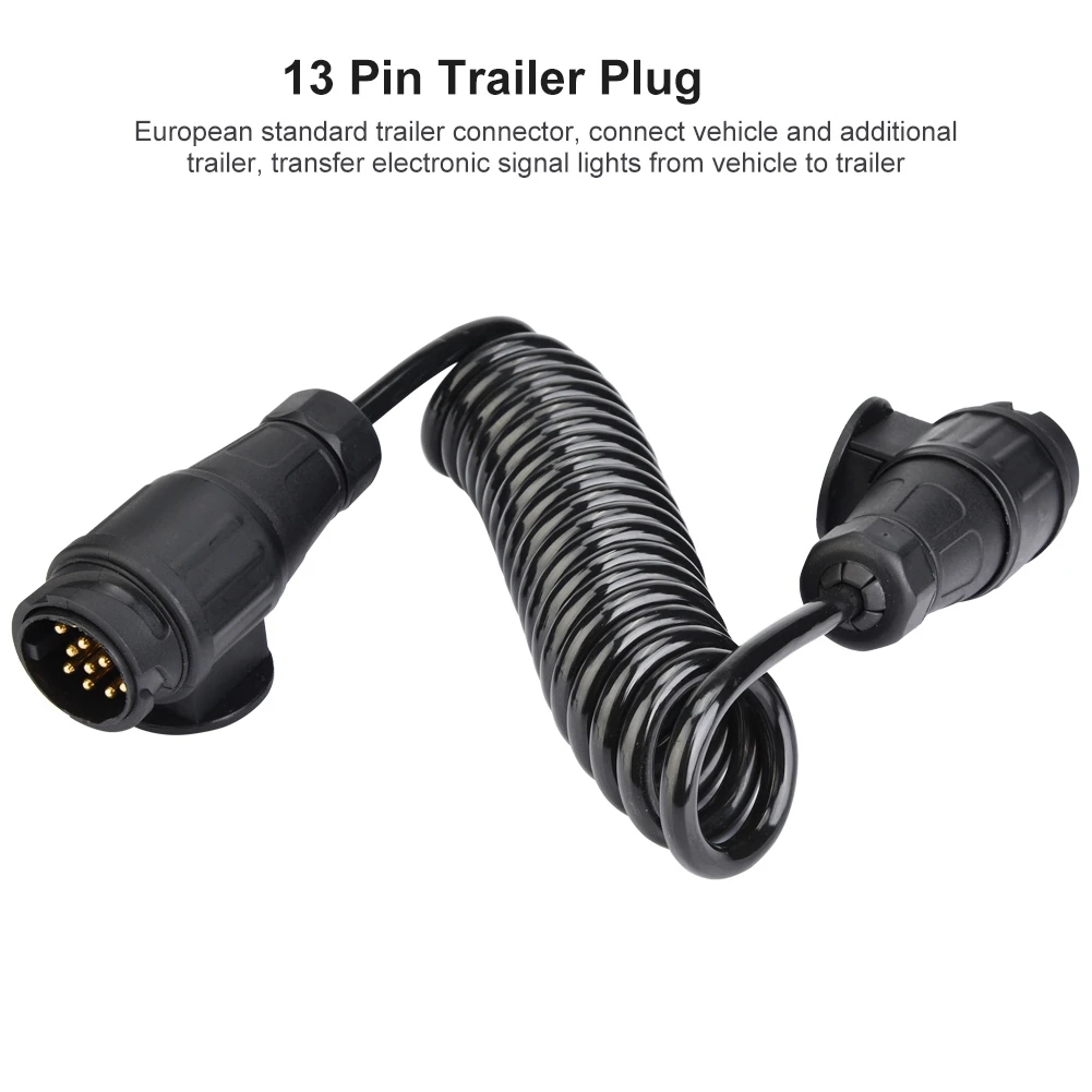 RV 13 Pin Trailer Plug Adapter, Trailer Connector, European Standard, Compatible with Caravans and Trailers